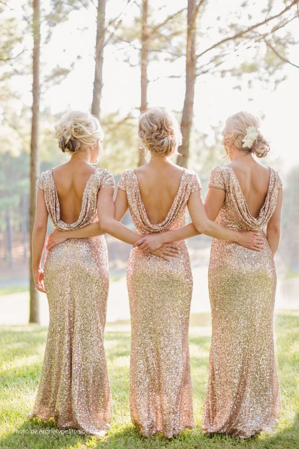 Gold Bridesmaid Dresses | The Newport Bride