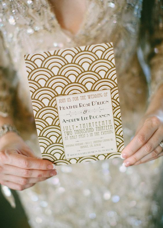 21 Stunning Art Deco Wedding Invitations