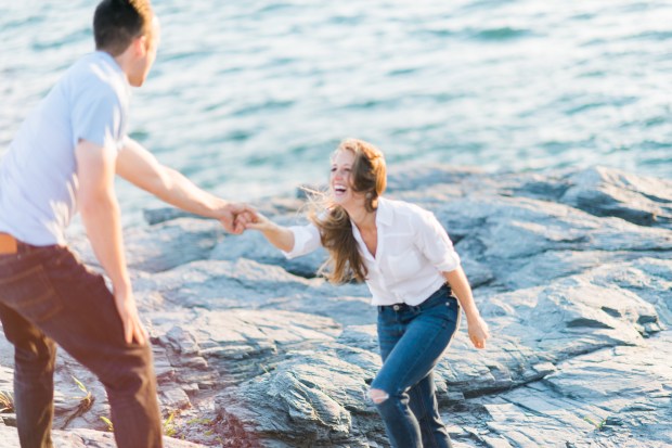 Morgan and Ben's Newport Engagement Shoot - P.S. They brought their puppy! | The Newport Bride