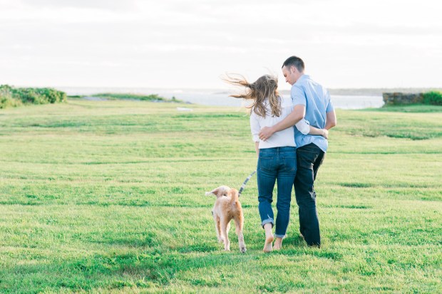 Morgan and Ben's Newport Engagement Shoot - P.S. They brought their puppy! | The Newport Bride