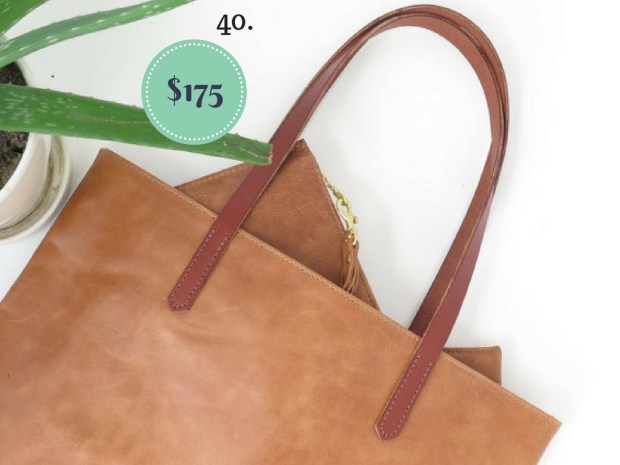 Brown Leather Tote on The Newport Bride's Holiday Gift Guide