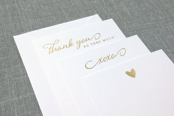 Gold Foil Pressed Note Cards on The Newport Bride's 12 Days of Christmas Sweepstakes