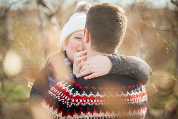 Dan and Joanna's Christmas Tree Farm Engagement Pictures on The Newport Bride