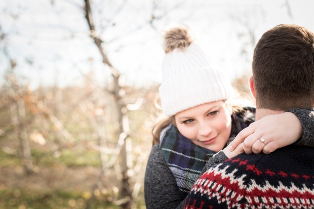 Dan and Joanna's Christmas Tree Farm Engagement Pictures on The Newport Bride