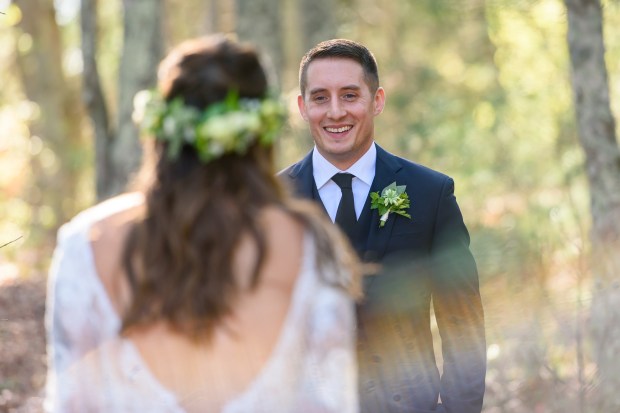 Kristina and Mike's Romantic Woodsy Wedding on The Newport Bride