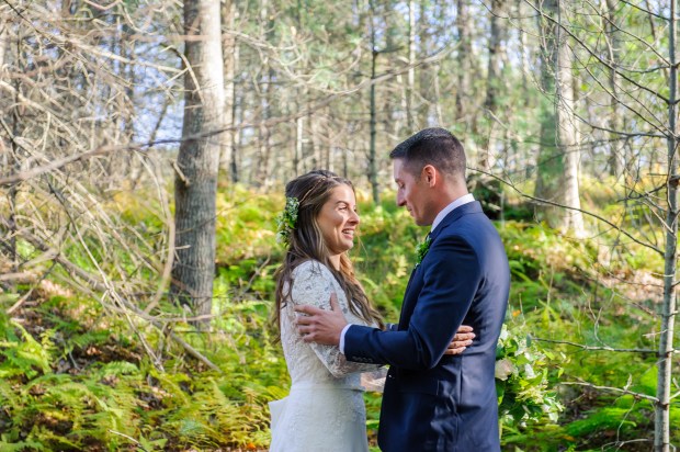 Kristina and Mike's Romantic Woodsy Wedding on The Newport Bride
