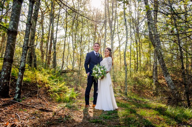 Kristina and Mike's Romantic Woodsy Wedding on The Newport Bride
