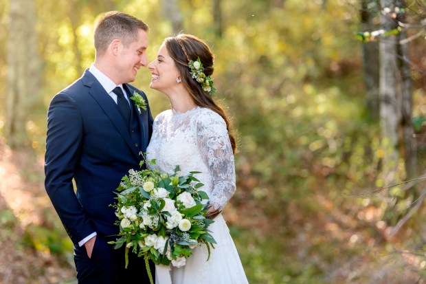 Kristina and Mike's Romantic Woodsy Wedding on The Newport Bride