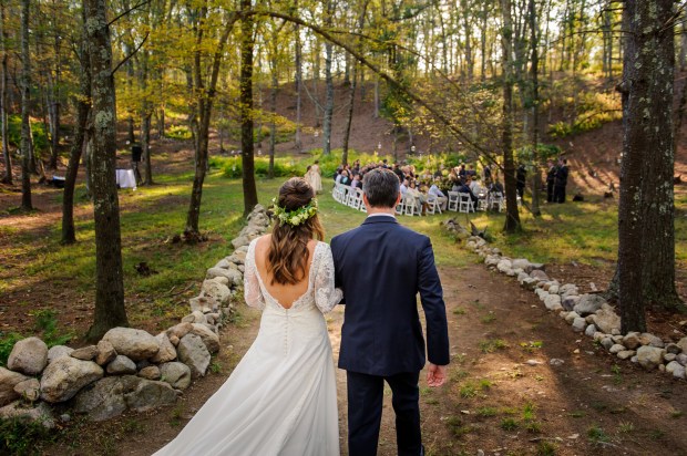 Kristina and Mike's Romantic Woodsy Wedding on The Newport Bride