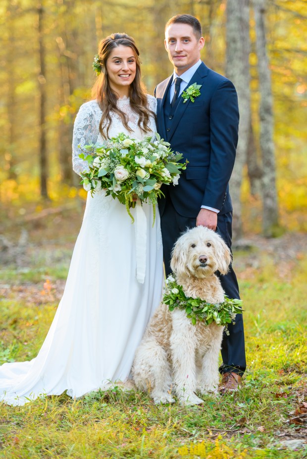 Kristina and Mike's Romantic Woodsy Wedding on The Newport Bride