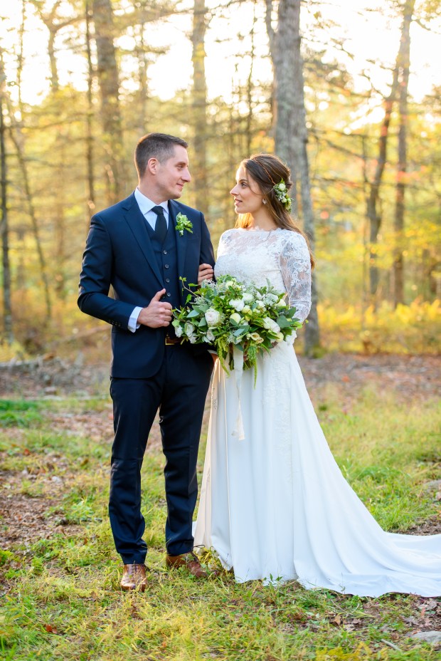 Kristina and Mike's Romantic Woodsy Wedding on The Newport Bride