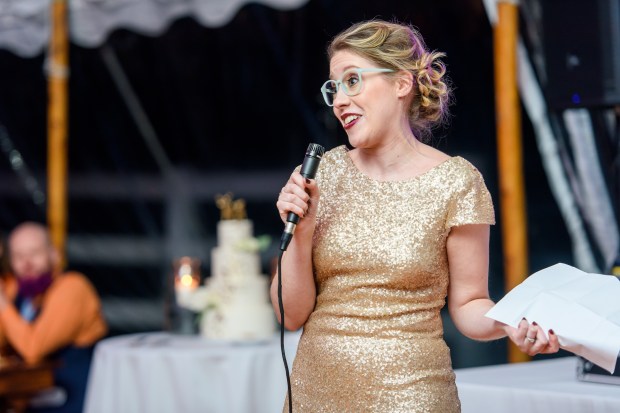 Kristina and Mike's Romantic Woodsy Wedding on The Newport Bride