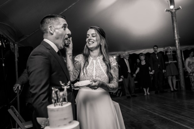 Kristina and Mike's Romantic Woodsy Wedding on The Newport Bride