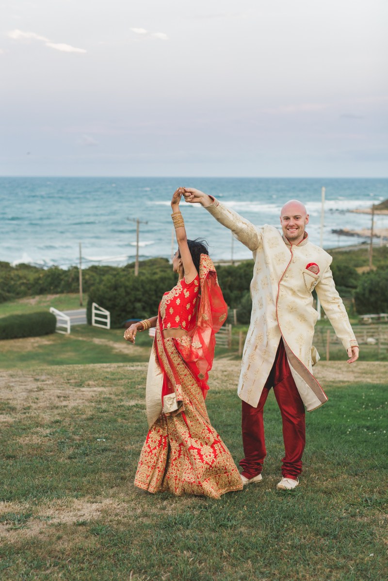 Turquoise and Peach Indian Wedding at The Spring House