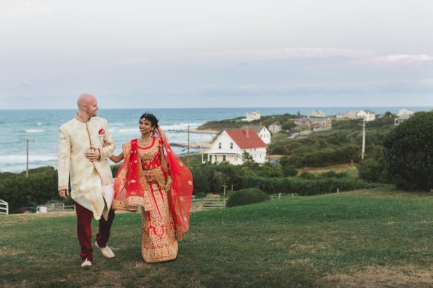 Turquoise and Peach Indian Wedding at The Spring House