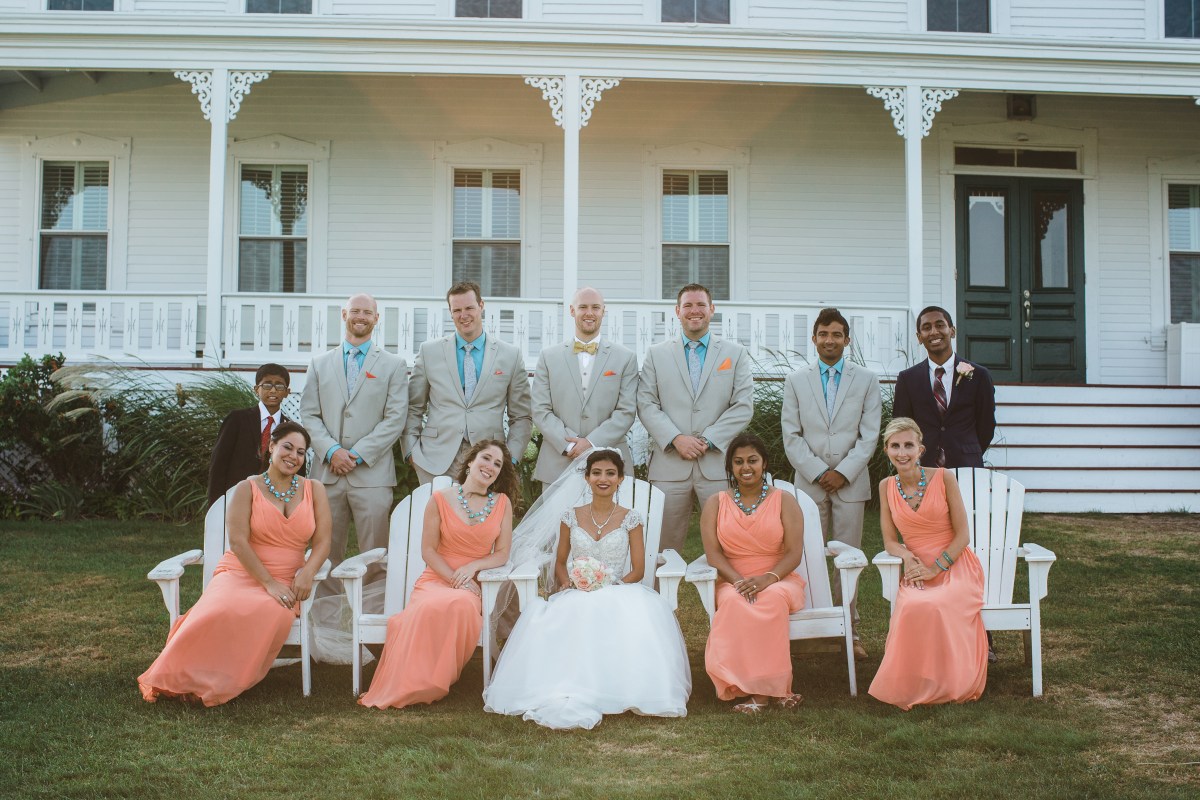 Turquoise and Peach Indian Wedding at the Spring House