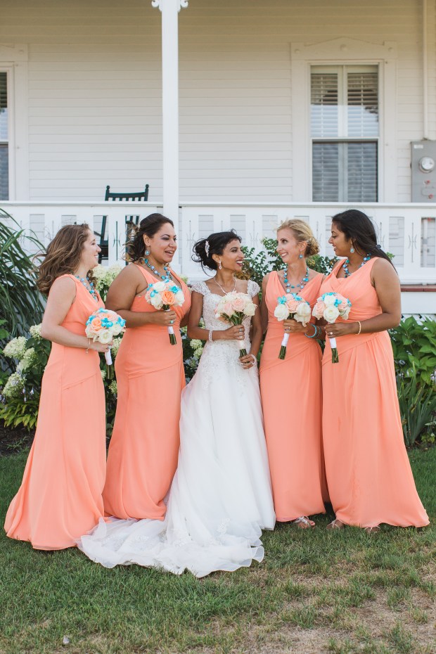 Turquoise and Peach Indian Wedding at the Spring House