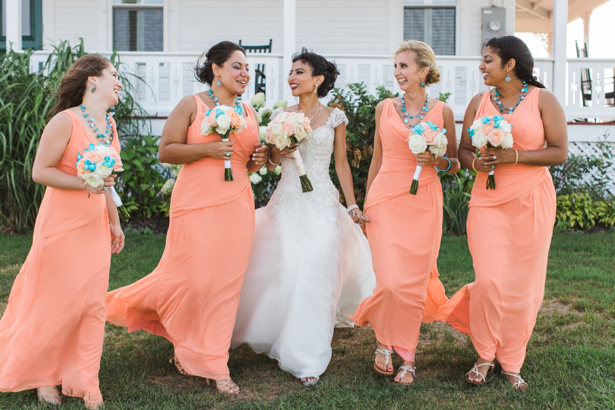 Turquoise and Peach Indian Wedding at the Spring House