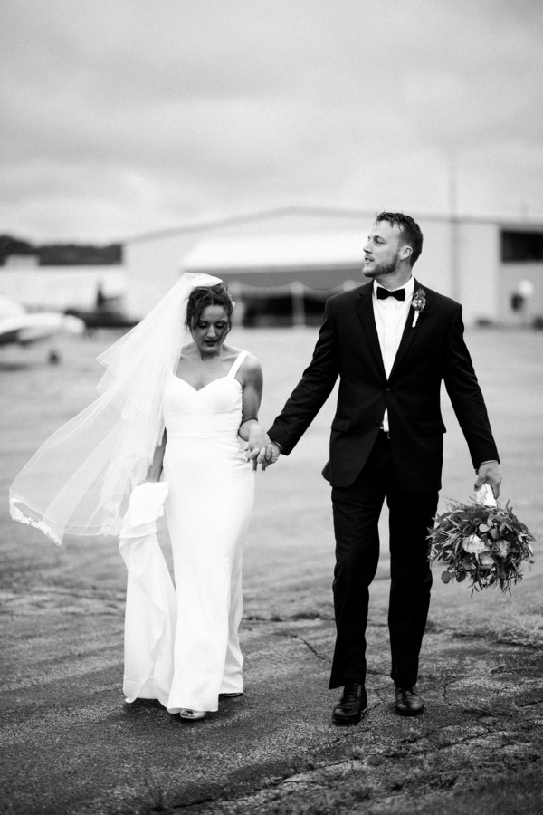 Modern Wedding in an Airplane Hanger on The Newport Bride