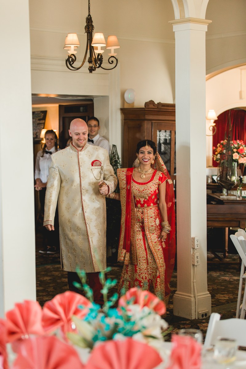 Turquoise and Peach Indian Wedding at the Spring House