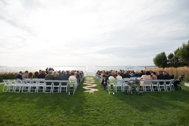 Kristin and Derek's Elegant Glittering Gold and Crisp White Belle Mer Wedding on The Newport Bride a Rhode Island Wedding Blog