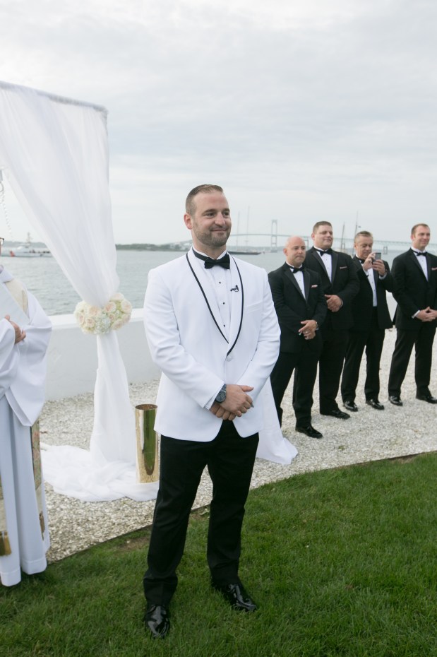 Kristin and Derek's Elegant Glittering Gold and Crisp White Belle Mer Wedding on The Newport Bride a Rhode Island Wedding Blog