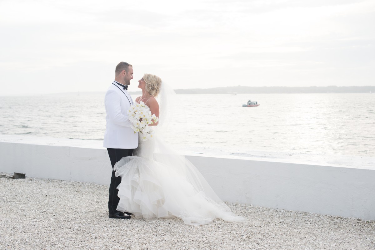 Kristin and Derek's Elegant Glittering Gold and Crisp White Belle Mer Wedding on The Newport Bride a Rhode Island Wedding Blog