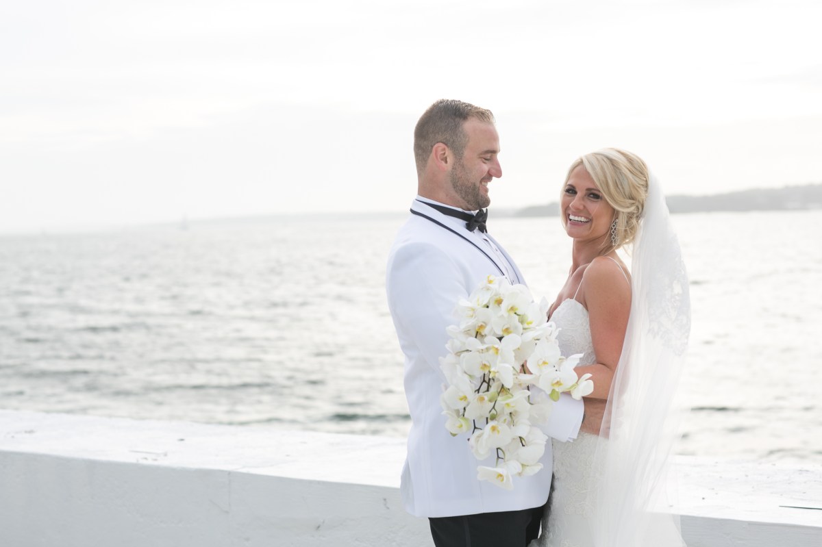 Kristin and Derek's Elegant Glittering Gold and Crisp White Belle Mer Wedding on The Newport Bride a Rhode Island Wedding Blog
