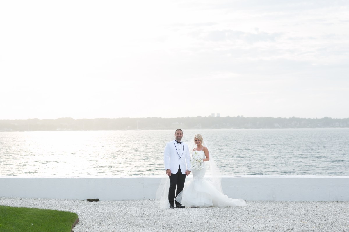 Kristin and Derek's Elegant Glittering Gold and Crisp White Belle Mer Wedding on The Newport Bride a Rhode Island Wedding Blog