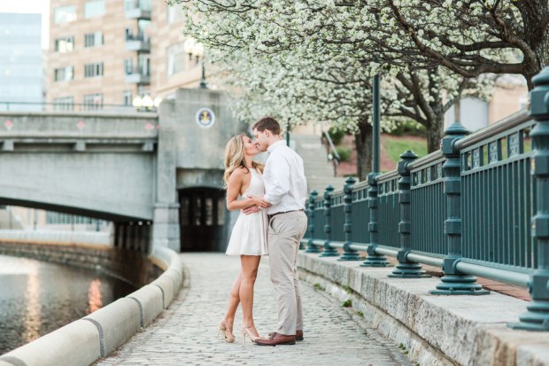 Patriot's Cheerleader and her Engineer Husband's Providence Engagement Shoot on The Newport Bride