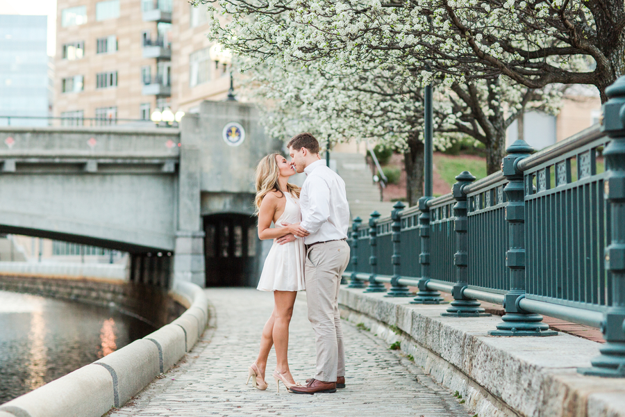 Patriot's Cheerleader and her Engineer Husband's Providence Engagement Shoot on The Newport Bride