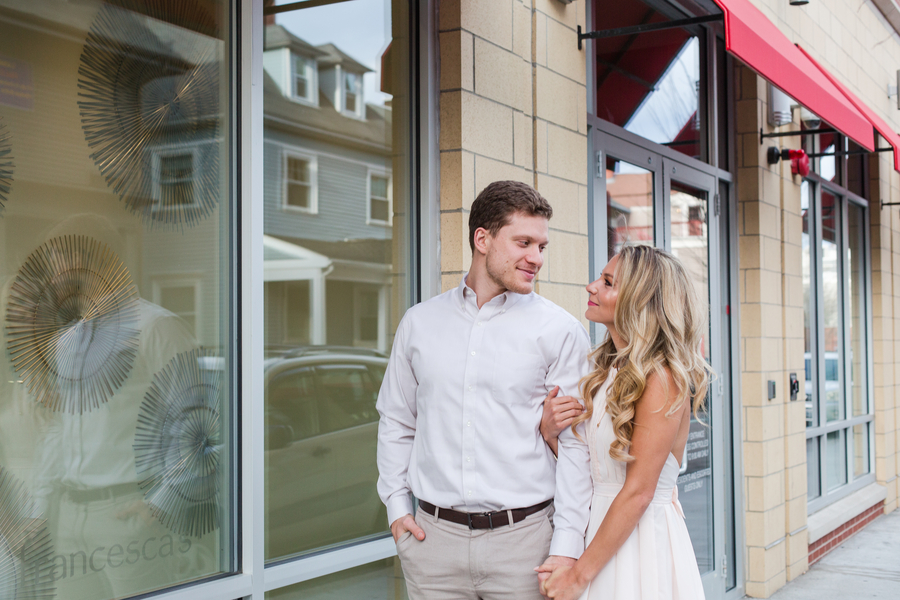 Patriot's Cheerleader and her Engineer Husband's Providence Engagement Shoot on The Newport Bride