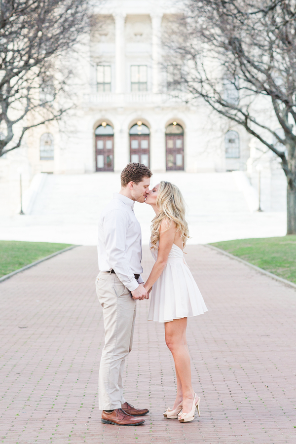 Patriot's Cheerleader and her Engineer Husband's Providence Engagement Shoot on The Newport Bride