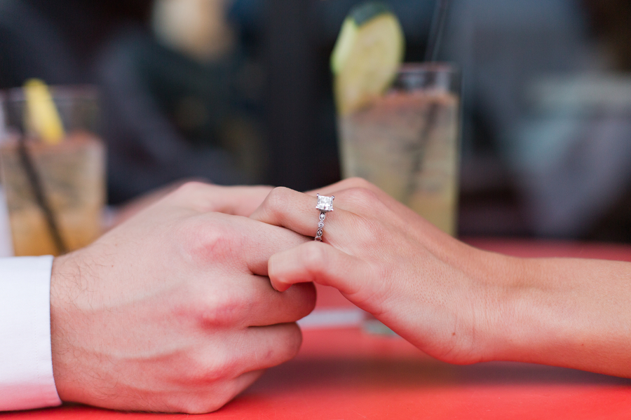 Patriot's Cheerleader and her Engineer Husband's Providence Engagement Shoot on The Newport Bride