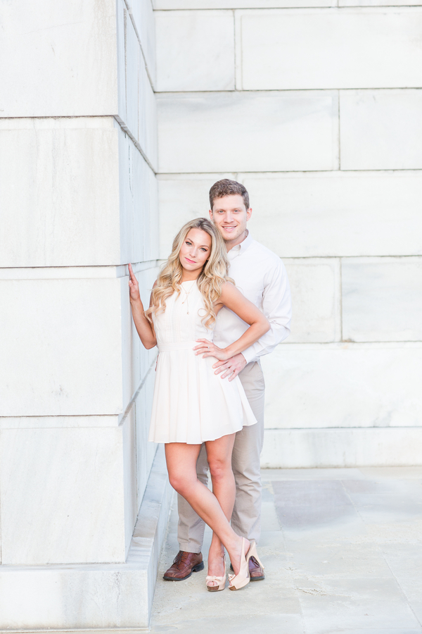 Patriot's Cheerleader and her Engineer Husband's Providence Engagement Shoot on The Newport Bride
