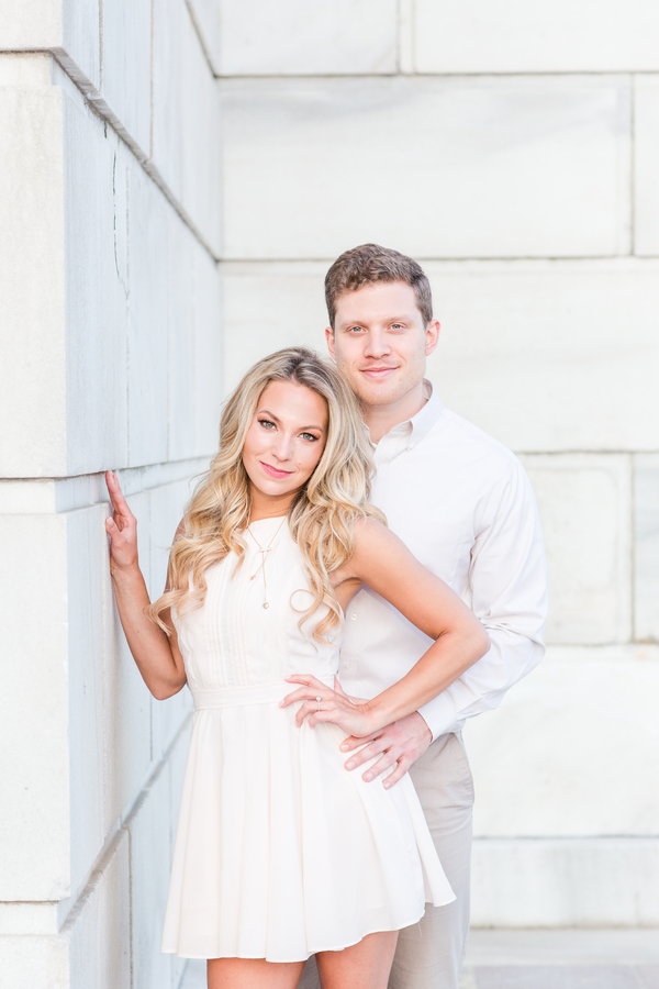 Patriot's Cheerleader and her Engineer Husband's Providence Engagement Shoot on The Newport Bride