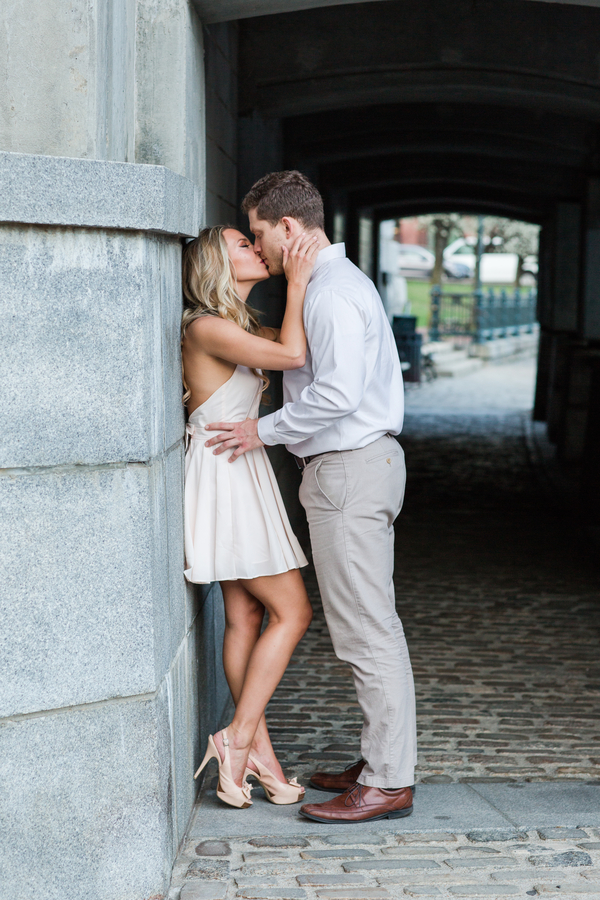 Patriot's Cheerleader and her Engineer Husband's Providence Engagement Shoot on The Newport Bride