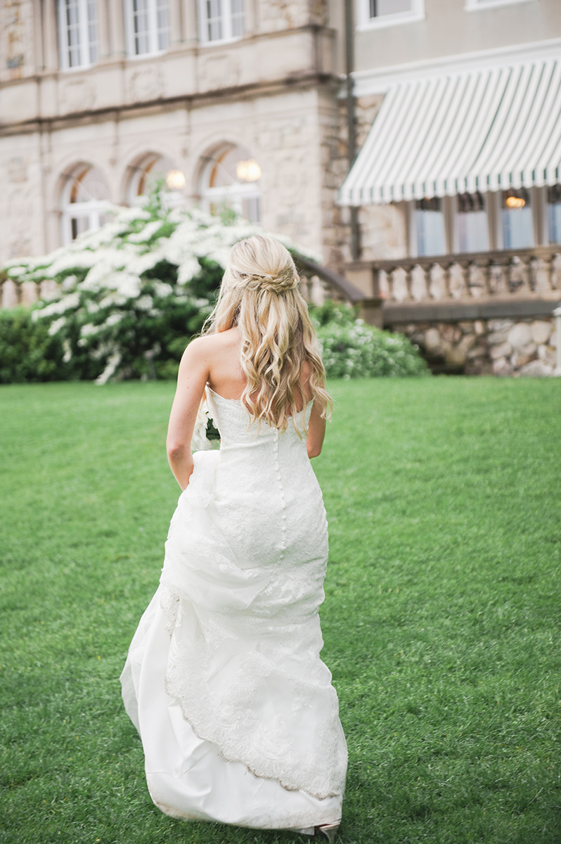 Summer Garden Wedding at a historic mansion in Bristol, RI on The Newport Bride