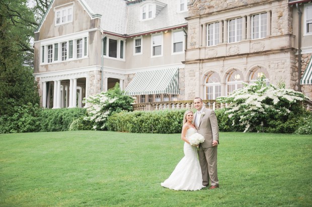 Summer Garden Wedding at a historic mansion in Bristol, RI on The Newport Bride