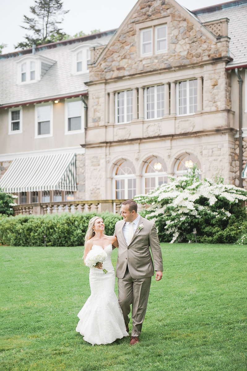 Summer Garden Wedding at a historic mansion in Bristol, RI on The Newport Bride