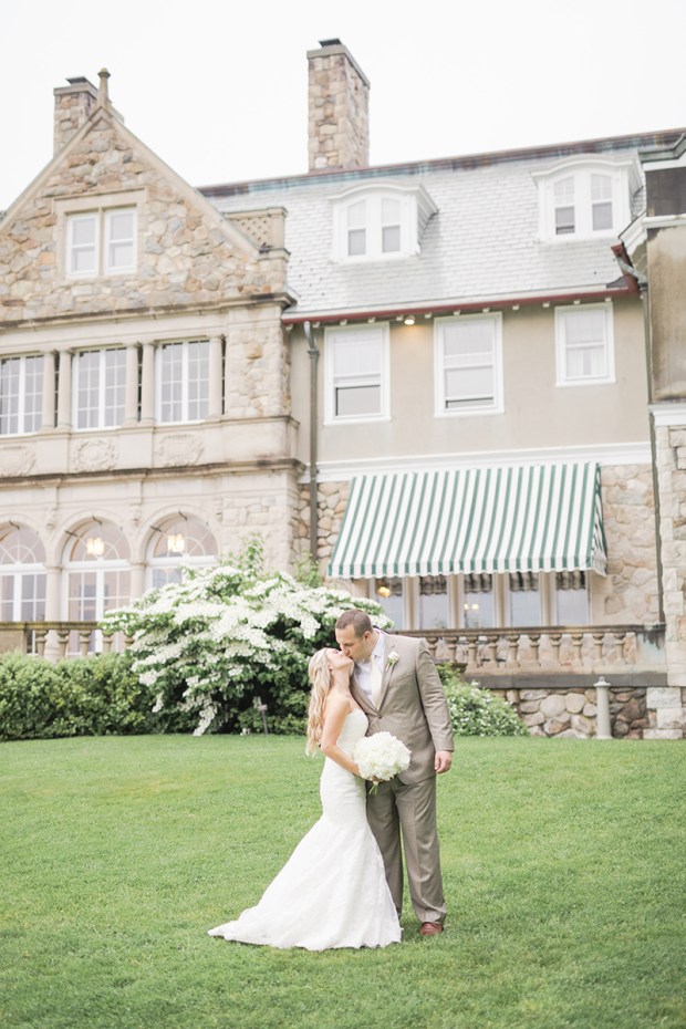 Summer Garden Wedding at a historic mansion in Bristol, RI on The Newport Bride