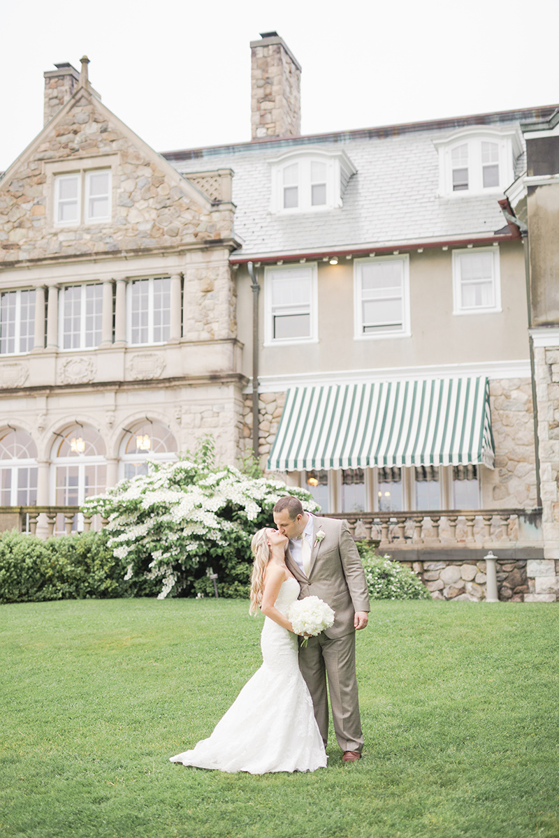 Summer Garden Wedding at a historic mansion in Bristol, RI on The Newport Bride