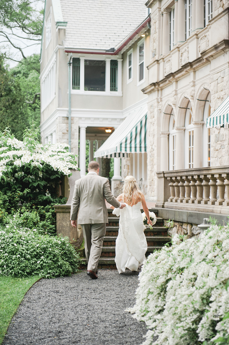 Summer Garden Wedding at a historic mansion in Bristol, RI on The Newport Bride