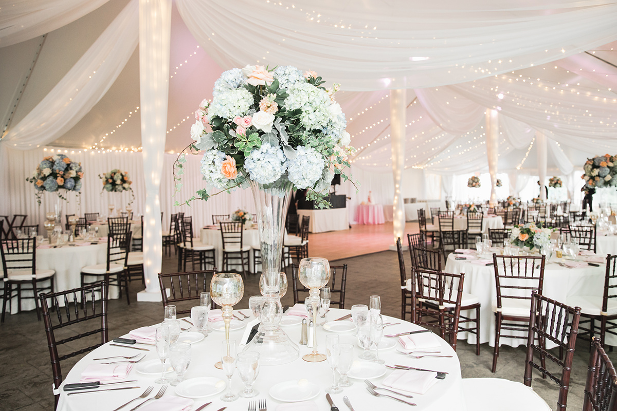 Summer Garden Wedding at a historic mansion in Bristol, RI on The Newport Bride