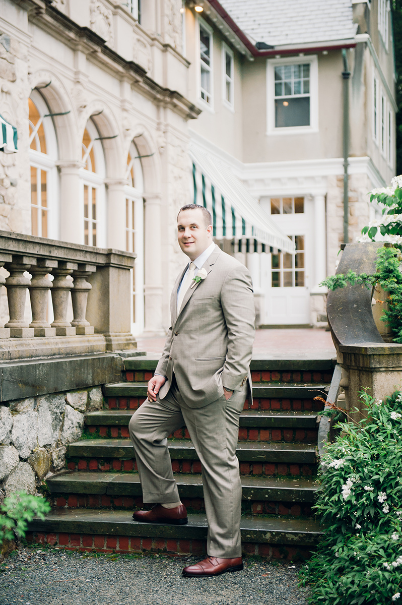 Summer Garden Wedding at a historic mansion in Bristol, RI on The Newport Bride