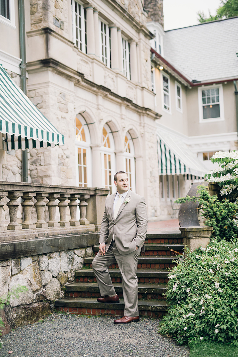 Summer Garden Wedding at a historic mansion in Bristol, RI on The Newport Bride
