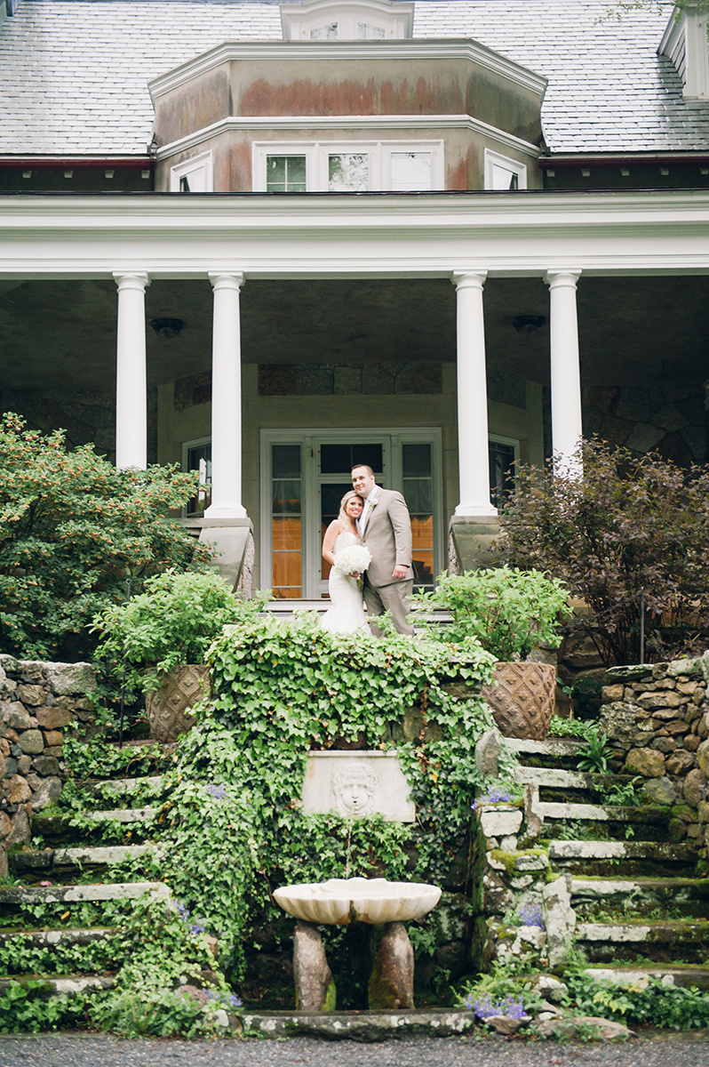 Summer Garden Wedding at a historic mansion in Bristol, RI on The Newport Bride