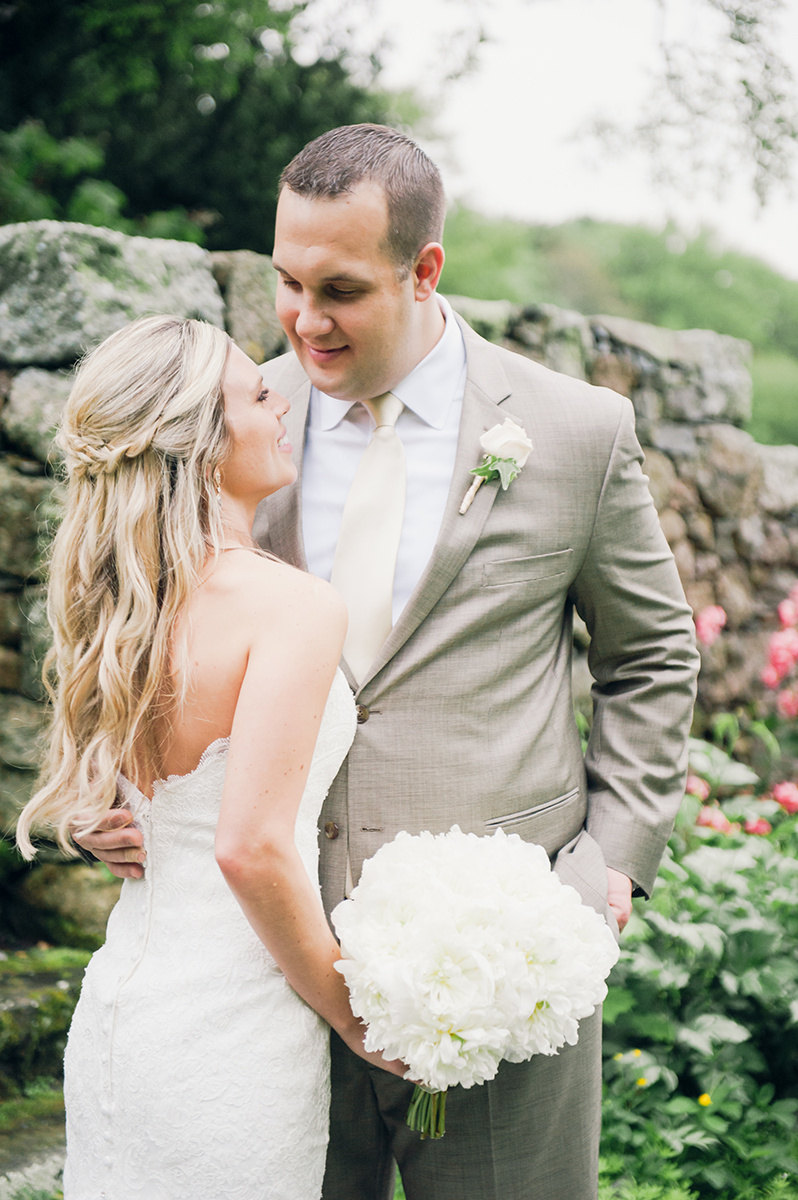 Summer Garden Wedding at a historic mansion in Bristol, RI on The Newport Bride