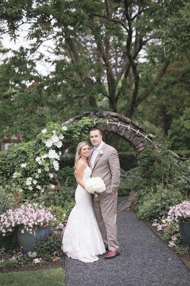 Summer Garden Wedding at a historic mansion in Bristol, RI on The Newport Bride