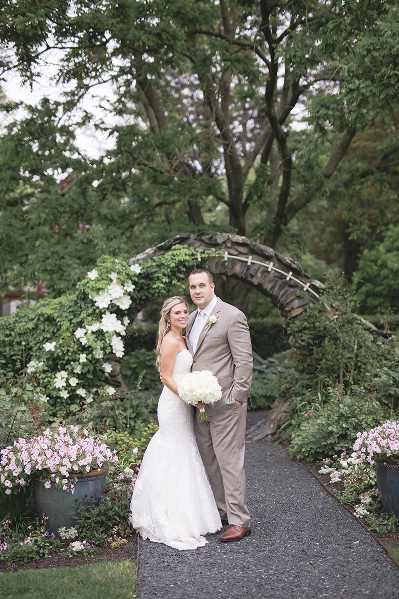 Summer Garden Wedding at a historic mansion in Bristol, RI on The Newport Bride